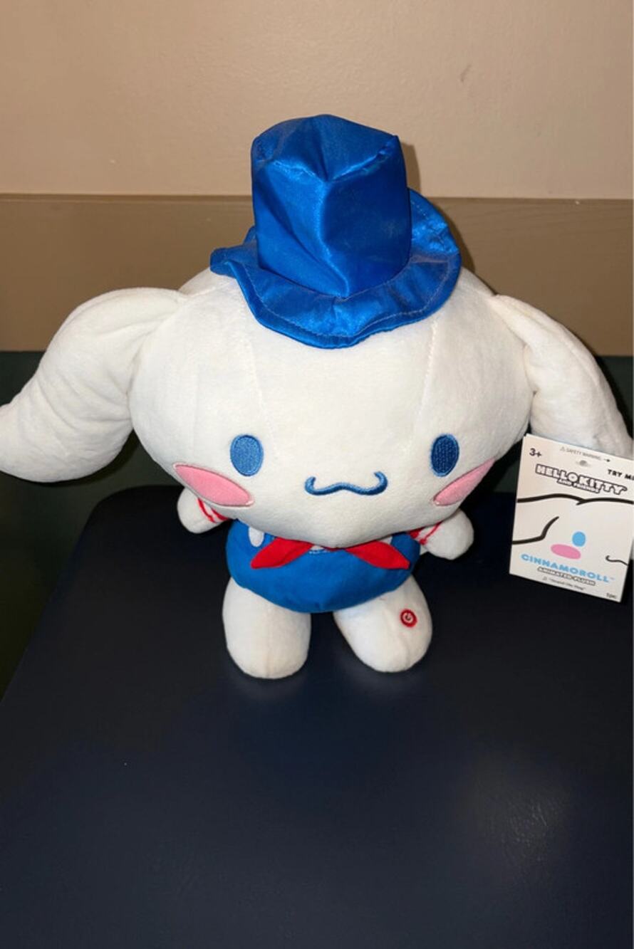 Gemmy Sanrio Cinnamoroll Patriotic 12 Inch Animated Sidestepper Plush